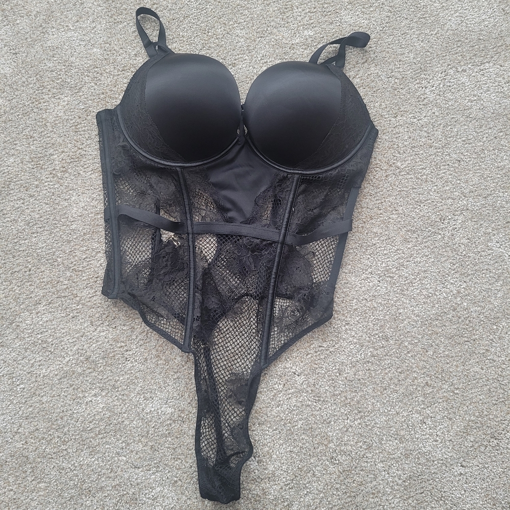 Victoria's Secret Black Lace Bodysuit